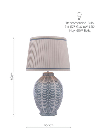 Laura Ashley Stannard Table Lamp Blue Ceramic With Shade