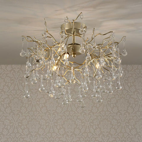 Laura Ashley Willow Wall Light Satin Champagne and Crystal