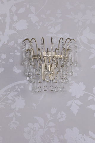 Laura Ashley Willow Wall Light Satin Champagne and Crystal