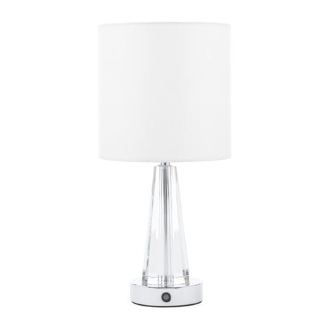 Laura Ashley Blake Table Lamp Polished Chrome and Crystal With Shade LED