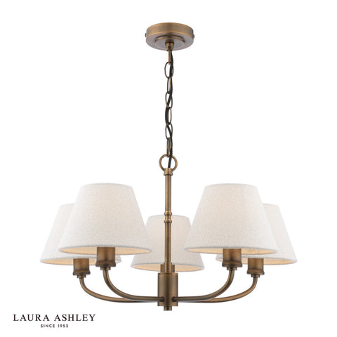 Laura Ashley Denston 5 Light Pendant Antique Bronze With Shade