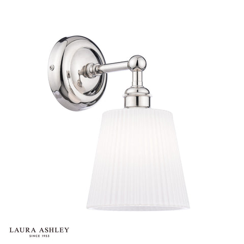 Laura Ashley Callaghan Bathroom Wall Light Matt Antique Brass and Ribbed Glass IP44