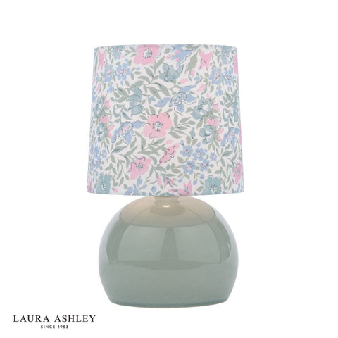 Laura Ashley Sherston Table Lamp Blue Crackle Glaze With Shade