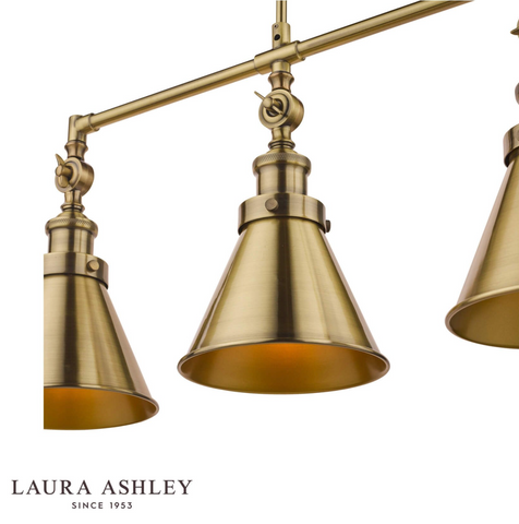 Laura Ashley Rufus 3lt Bar Pendant Antique Brass