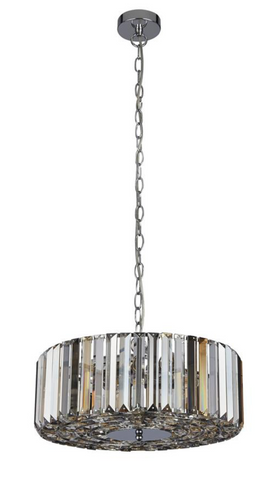 CHAPEAU 5LT PENDANT/SEMI-FLUSH - CHROME & MIXED GLASS