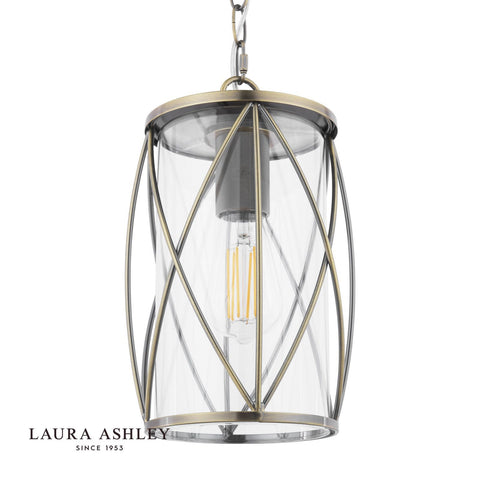 Laura Ashley Beckworth Ceiling Lantern Antique Brass and Glass