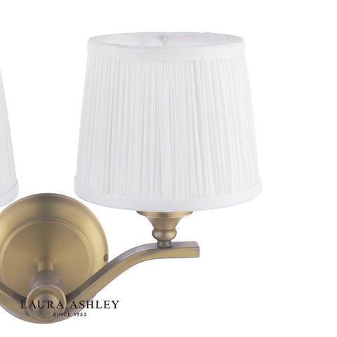 Laura Ashley Hemsley 2 Light Wall Light Matt Antique Brass With Shade