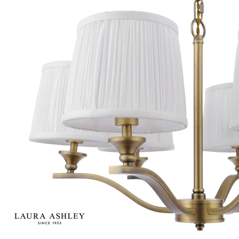 Laura Ashley Hemsley 6 Light Chandelier Matt Antique Brass With Shade