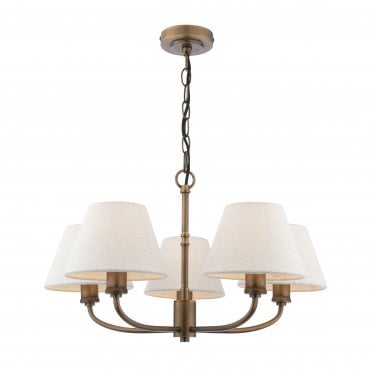 Laura Ashley Denston 5 Light Pendant Antique Bronze With Shade