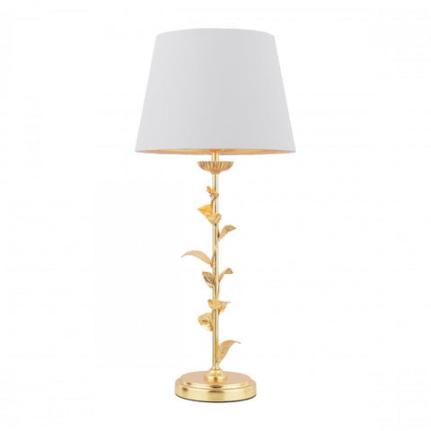 Laura Ashley Halton Floor Lamp Distressed Gold Leaf With Shade