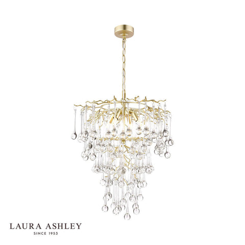 Laura Ashley Willow Wall Light Satin Champagne and Crystal