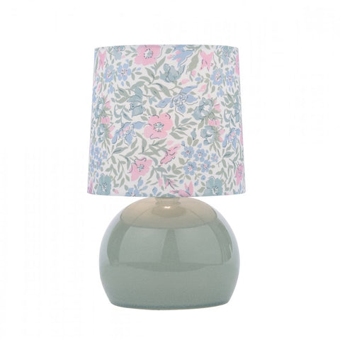 Laura Ashley Sherston Table Lamp Blue Crackle Glaze With Shade